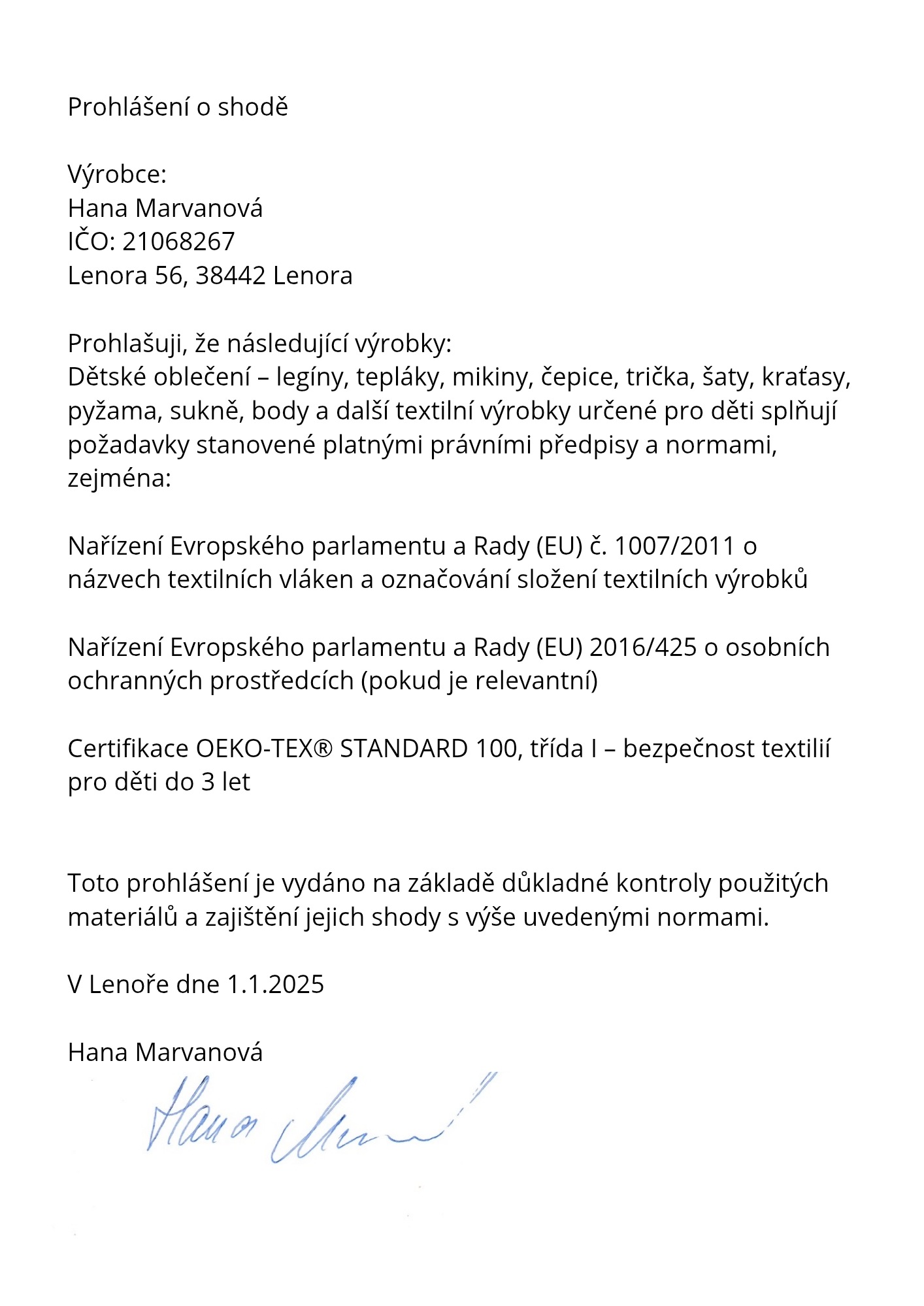 Tady je návrh prohlášení o shodě, které můžete použít jako vzor_ PROHLÁŠENÍ_20250305_212422_0000